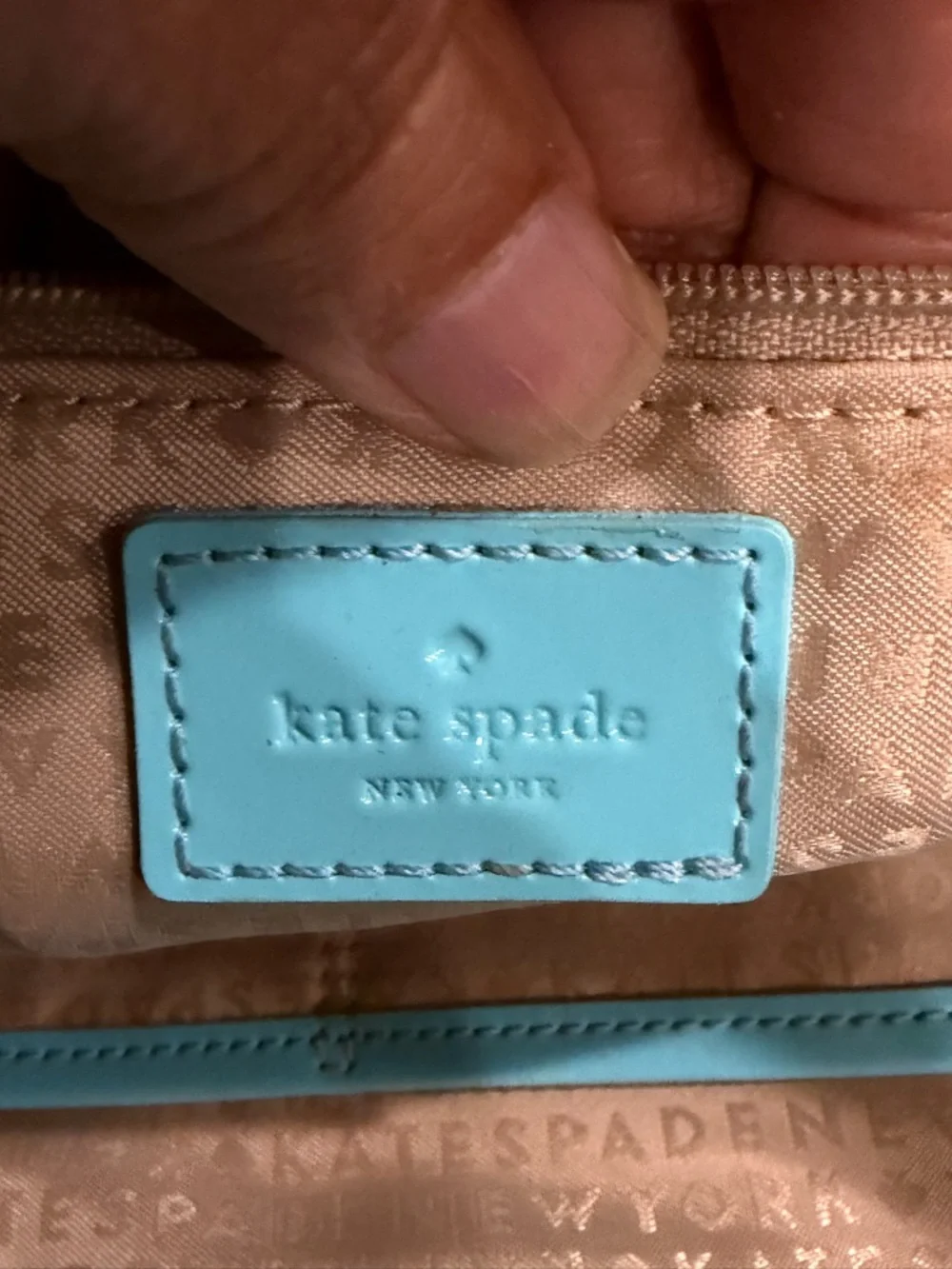 kate spade Turquoise Patent Perforated Tote